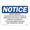 Signmission OSHA Notice Sign, 3.5" Height, 5" Width, Room Contains Energized Battery Systems Sign, Landscape OS-NS-D-35-L-18126 - alternate 1